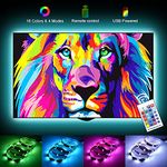 LightingWill LED TV Backlights, 5V 1M/3.3ft USB Powered Bias Lighting Kits with RF Remote Controller (16 Colors and 4 Dynamic Modes),5050 RGB LED Strip Lights for HDTV,PC Monitor，Home Theater