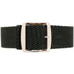 Da Luca Braided Nylon Perlon Watch Strap - Black (Polished Buckle) : 18mm