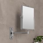 Artis Wall Mounted Bathroom Shaving Make Up Mirror with 1X/3X Magnification, Dual Sided Vanity Mirror Rectangle Chrome