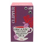 Clipper Tea Organic English Breakfast Tea, Pure Natural Ingredients, Fairtrade Tea, Non-GMO, Biodegradable and Compostable Tea Bags, 50g , 20 Count (Pack of 1)