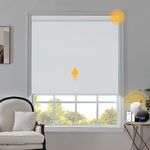 MUSCLEAREA Motorized Blinds with Remote Smart Blinds for Window Blackout Roller Shades Cordless Automatic Shades Electric Blinds Compatible with Alexa & Google Assistant, White, 23" W x 72" H