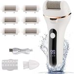 Foot Callus Remover, Professional Electric Pedicure Callus Remover, Rechargeable Foot File with 6 Roller Heads for Feet Care