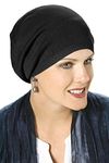 Headcovers Unlimited Headcovers Unlimited Slouchy Soft Hat - Cancer Beanie Cap: Serendipity Chemo Cap for Women Black