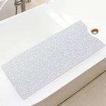 Bingobang Bath Mats Non Slip,Shower Mat Rubber 100x40cm,Extra Soft Anti-Mould, Machine-Washable,For Bathroom Floor,Bathtub(White)