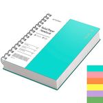 EMSHOI A5 Notebook Lined 300 Pages/150 Sheets, Wirebound Spiral Notepad, 100gsm Thick Paper, Waterproof Hardcover, Writing Journal for Women Men Work Office School, 14.5 x 21cm, LightBlue