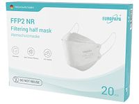 EUROPAPA® 20x FFP2 Fish Shape White Masks Respirator Mask 4-Layer Dust Masks Hygienically Individually Packed Body Certified EN149 Face Mask EU2016/425 (White)