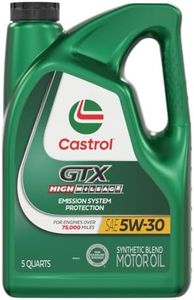 Castrol GTX High Mileage 5W-30 Synthetic Blend Motor Oil, 5 Quarts