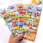 SUPER TOY 3D Puffy Stickers for Kids & Toddlers 4 Strap of 240+ Cars and Trucks Stickers, 3D Stickers Cars, Trains, Airplanes, Trucks Scrap Book Decoration for Boys & Girls (Vehicle Sticker)