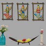 Anshika International 3 Music Pari Wall Hangings for Home Decoration, Metal Wall Art Frame Wall Sculpture for Living Room, Bedroom Decorative Items (Size: 12X7.5 IN)