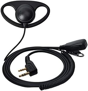 UAYESOK Oreillette 2 broches en forme de D pour talkie-walkie avec microphone PTT pour Baofeng UV-5R UV-5RA 777 888S UV-82 Kenwood TH-22A TH-22AT TH-22E TH-25 WOUXUN HYT PUXING Radio 2 voies (lot de
