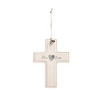 DEMDACO Bless This Child Pink 7.5 x 5.5 Inch Ceramic Stoneware Hanging Wall Cross