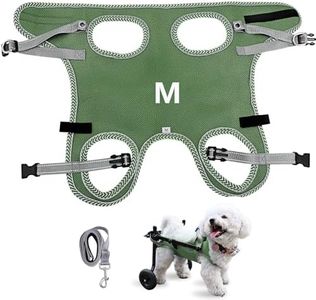 Updated Dog Clothes for Wheelchair for Back Legs,Small Dog Wheel Chair Cloth with A Dog Leash, Light Weight Wheelchair Clothes for Leg Support Helps Senior,Injured,Paralyzed-M,Olive Green