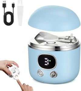 2026 New Electric Nail Clippers 2.0, Upgraded Adjustable Blade Opening with 2.5X Magnifying Glass for Seniors Adults, Strong Power Electric Nail File with LED Light and Storage Compartment(Blue)