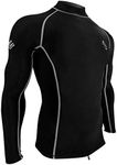 Platinum Sun Unisex Thermal Swim Shirt for Men & Women cold water Rash Guard, Fleece lining UPF50, Calder, Large