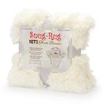 Snug Rug Yeti Luxury Deep Pile Faux Fur Throw Blanket Fluffy Soft Cosy Warm Blanket for Bed Sofa and Couch Chair – Giant Heavyweight 2.5kg - King Size 200 x 220cm (6.5ft x 7.2ft) Polar white/cream