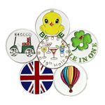 FINGER TEN Golf Ball Marker for Ladies Men Value 6 Pack, Golf Accessories Ballmarker Magnetic fit Golf Divot Tools Hat (Multi Color-6 Pack)