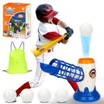 BTYCityMao T Ball Set - Baseball Pitching Machine - Tball Set for Toddlers 3-5 Kids 5-8 - Tee Ball Set Gifts for Boys and Girls - Christmas Birthday Gift for Kids - Tee Popper with 8 Balls