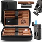 TISFA Cigar Humidor, Leather Cedar 