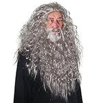 Skeleteen Grey Wig and Beard - Long