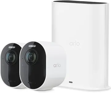 Arlo Ultra 2 Spotlight Camera 4K HDR (2 Cameras, SmartHub Included & Required) | Wireless Home Security Camera | Color Night Vision, Motion Sensor, 180º View, 2-Way Audio, White