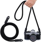 PIBIETTN 100cm Climbing Rope Camera Strap,SLR, DSLR, Mirrorless Camera Shoulder Neck Strap,Portable Camera Strap(Black)