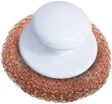 Lola Products Copper Mesh Scouring Pad w/Comfort Knob, Heavy Duty Cleaning Pads For Tough Jobs, Copper Coated Knitted Wire Mesh, Odor Proof, Recyclable, Cleans Caked-On & Baked-On Messes - 1 Pack