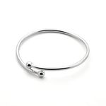 Black Silver BIS Hallmarked 925 Pure Silver Plain Pipe Kada/Bracelet for Boys, Men, Girls & Women (Single Piece, 6 Grams)