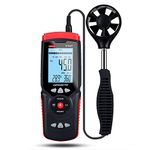Wintact Digital Anemometer CFM/CMM, Weather Station Wind Speed Meter Gauge Measuring Air Velocity, Wind Volume, Wind Direction, Ambient Temperature, Humidity with Data Logger for HVAC Duct, Outdoor