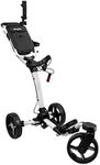 Axglo V3 - Golf Push Cart - Golf Trolley - 3 Wheels - Swivel Front Wheel - Hand Brake - Lightweight (White/Grey)