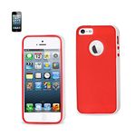 Reiko Protector Cover Pc Sides Plus Tpu for iPhone 5 - Retail Packaging - White Clear Red