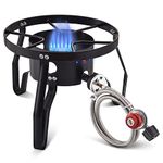 ARC Propane Stove, Portable Stove 37,000 BTU Cast Iron Single Burner Propane Stove for Outdoor Cooking Round Stove,Great for Turkey Fry, Crawfish Boil, Home Brewing