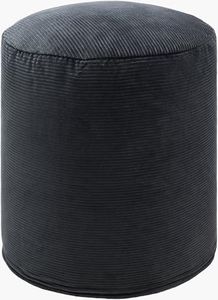 Mark&Day Pouf Ottoman, Benjiman Modern Black Cylinder Pouf Foot Rest for Living Room, Bedroom and Boho Home Decor (18"x16"x16")