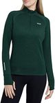 TCA Women's Winter Run Half-Zip Long Sleeve Running Reflective Training Workout Outdoor Athletic Top - Woodland, XL