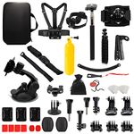 MMOBIEL 50-in-1 Action Camera Accessory Kit Compatible with GoPro Hero 11 10 9 8 7 6 5 4, GoPro Max, Fusion, DJI Osmo Action, AKASO, Insta 360, etc. - Incl. Action Camera Head Mount, Tripod and More