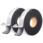 Onarway Foam Tape Weatherstrip for Door and Window Insulation, 2X 25mm(W) x 3mm(T) x 3m(L) Single Sided Foam Strips Adhesive, High Density Foam Seal Tape, Closed Cell Foam Seal Strip Tape, Black