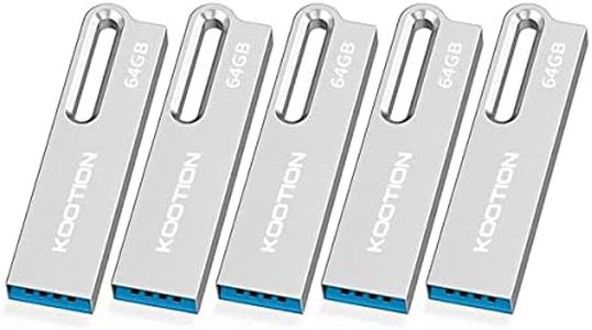 KOOTION Memoria USB 64GB【5 Unidades - 64GB】 USB 3.0 Pendrive USB Ligero Pequeño y Práctico Lote Pen Drive 64GB Plata Superficies Lisas de Metal USB Flash Drive para Ordenador/TV/Coche/Player, ect
