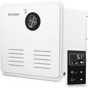 JOVJOYER RV Tankless Water Heater, 55,000 BTU RV Propane Water Heater, 2.9 GPM Instant RV Water Heater with 15 x 15 inches White Door and Remote Controller, 9800 Ft DC 12V