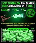 GLO-X 24pcs Fishing Lures Bobbers Soft Plastic Glow Fishing Beads with Eyes, Luminous Glow Attracts Fish Bass Trout Pike Perch Catfish Snapper Salmon in Ice, Freshwater & Saltwater Fishing Accessories