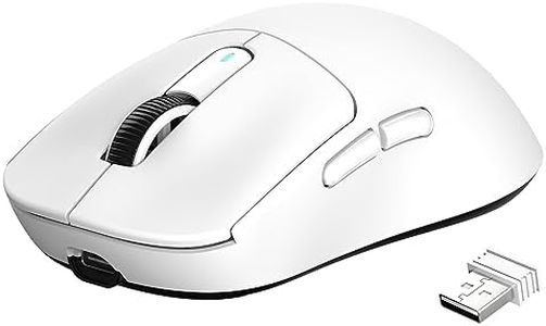 VGN GAMEPOWER ATTACK SHARK X3 SUPERLIGHT Mouse Gaming Wireless, 49g Ultraleggero eSport Mouse da Gioco, PixArt PAW3395, 26000DPI, 2.4G/BT5.0/Cablato Mouse Bluetooth, Durata Batteria 200Hrs, Bianco