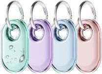 CITYWAY Pack of 4 for Samsung Smart Tag 2 Case with Key Ring, Waterproof TPU Case for Galaxy SmartTag2, [Drop Protection] [Scratch-Resistant], Find Your Luggage, Backpacks, Keys, & More (4 Colours)