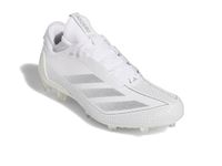 adidas Men's Adizero Electric.1 Football Sneaker, White/Silver Metallic/White, 10.5