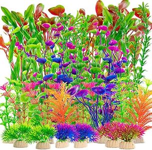 Labeol 24PCS Fish Tank Decorations Fish Tank Ornament Artificial Aquarium Plants Aquarium Plastic Fish Tank Plants Vivid Simulation Lifelike Fake Aquatic Plants Safe for All Fish