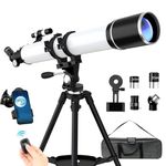 FAMIROSA Telescope for Adults High Powered, 90mm Aperture (36X-270X) 900mm Focal Length Refractor Astronomy Telescopes for Planets and Stars, Professional Telescopio with Bag, Phone Adapter, Tripod