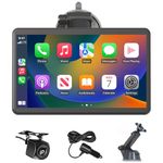 7" Portable Apple Car Play Screen for Vehicle, Wireless Android Auto & Apple Carplay Screen for Car with Backup Camera, Bluetooth, GPS Navigation, Voice Control, Mirror Link, FM, AUX