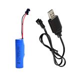 KP Original Rechargeable 3.7V 1000mAh Lithium Ion Battery with USB Charger, SM 2P Connector for RC Stunt Car