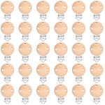 ruggito 30Pcs Wood Pacifier Suspender Clips Baby Dummy Clip Wooden Pacifier Clips Soother Clasps Baby Suspender Soother Clasps for Toy Holder Clip (30mm)