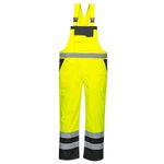 Portwest S488 Men's Waterproof Hi Vis Breathable Contrast Rain Bib and Brace Yellow/Black, Large