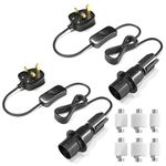 Klarlight 2 Packs DIY Bottle Light Kit E14 Bottle Lamp Adaptor Kit 60W E14 Bottle Lamp Holder Adaptor Cable in-Line Switch Wine Bottle Top Black Light Fittings for Lamp Electric