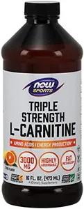 NOW Sports Nutrition, L-Carnitine Liquid, Triple Strength 3000 mg, Citrus, 16-Ounce