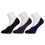 Adidas Men's No Show Cotton Blend Socks (Pack Of 3 Pairs) (AD-0631 Black/Anthra Mel/Col Navy_Black, Anthra, Navy)